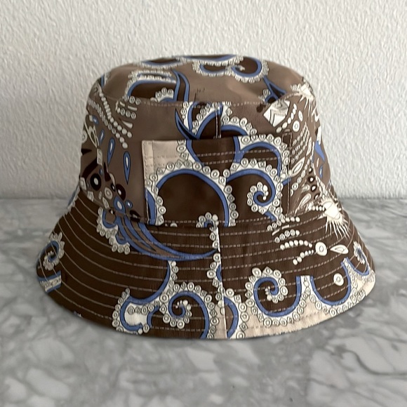 Emilio Pucci Accessories - Emilio Pucci Brown and Blue Printed Bucket Hat